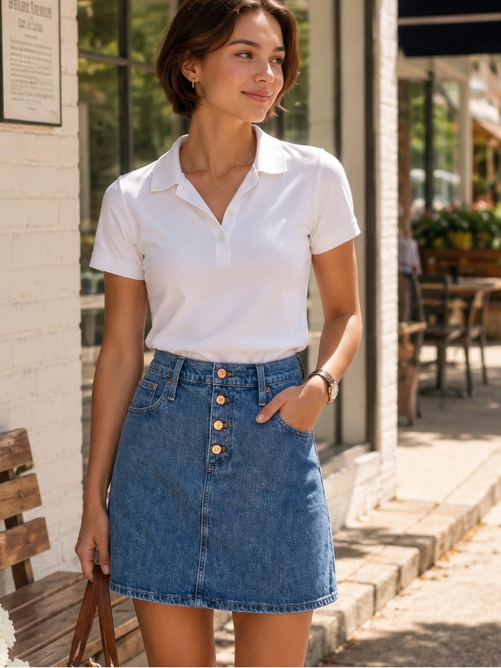 J. Crew Button Front Denim Jean Skirt